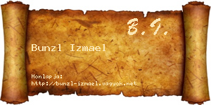 Bunzl Izmael névjegykártya